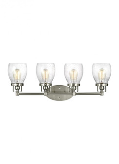 Belton transitional 4-light indoor dimmable bath vanity wall sconce in brushed nickel silver finish (38|4414504-962)