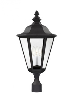 Brentwood traditional 3-light LED outdoor exterior post lantern in black finish with clear glass pan (38|8231EN-12)