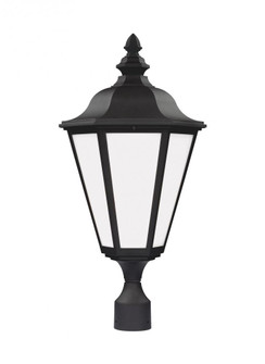 Brentwood traditional 1-light outdoor exterior post lantern in black finish with smooth white glass (38|89025-12)