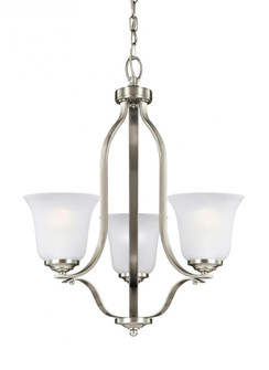 Emmons traditional 3-light indoor dimmable ceiling chandelier pendant light in brushed nickel silver (38|3139003-962)