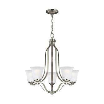 Emmons traditional 5-light indoor dimmable ceiling chandelier pendant light in brushed nickel silver (38|3139005-962)