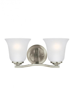 Emmons traditional 2-light indoor dimmable bath vanity wall sconce in brushed nickel silver finish w (38|4439002-962)