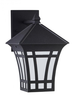 Herrington transitional 1-light outdoor exterior medium wall lantern sconce in black finish with etc (38|89132-12)