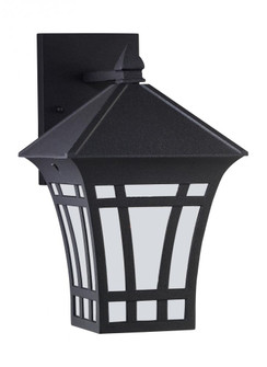 Herrington transitional 1-light outdoor exterior medium wall lantern sconce in black finish with etc (38|89132-12)