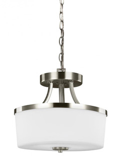 Hettinger transitional 2-light indoor dimmable ceiling flush mount in brushed nickel silver finish w (38|7739102-962)