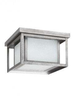 Hunnington contemporary 2-light outdoor exterior ceiling flush mount in weathered pewter grey finish (38|79039-57)