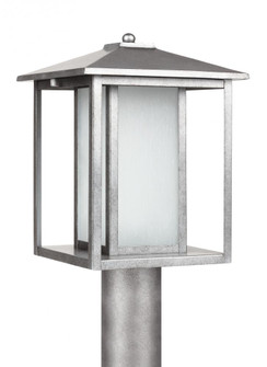 Hunnington contemporary 1-light outdoor exterior post lantern in weathered pewter grey finish with e (38|89129-57)