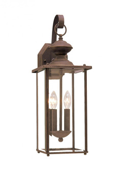 Jamestowne transitional 2-light LED outdoor exterior wall lantern in antique bronze finish with clea (38|8468EN-71)