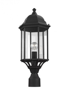 Sevier traditional 1-light outdoor exterior large post lantern in black finish with clear glass pane (38|8238701-12)