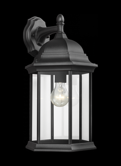 Sevier traditional 1-light outdoor exterior large downlight outdoor wall lantern sconce in black fin (38|8438701-12)