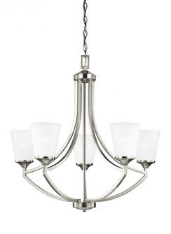 Hanford traditional 5-light LED indoor dimmable ceiling chandelier pendant light in brushed nickel s (38|3124505EN3-962)