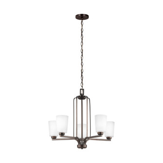 Franport transitional 5-light indoor dimmable ceiling chandelier pendant light in bronze finish with (38|3128905EN3-710)