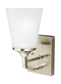 Hanford traditional 1-light LED indoor dimmable bath vanity wall sconce in brushed nickel silver fin (38|4124501EN3-962)