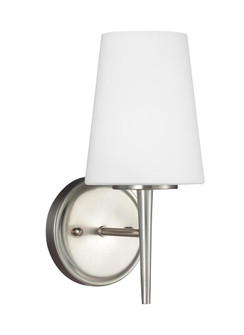 Driscoll contemporary 1-light LED indoor dimmable bath vanity wall sconce in brushed nickel silver f (38|4140401EN3-962)