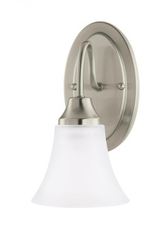 Holman traditional 1-light LED indoor dimmable bath vanity wall sconce in brushed nickel silver fini (38|41806EN3-962)