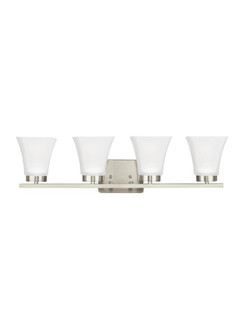 Bayfield contemporary 4-light LED indoor dimmable bath vanity wall sconce in brushed nickel silver f (38|4411604EN3-962)