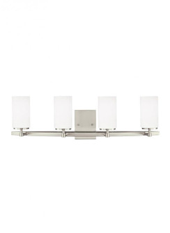 Alturas contemporary 4-light LED indoor dimmable bath vanity wall sconce in brushed nickel silver fi (38|4424604EN3-962)