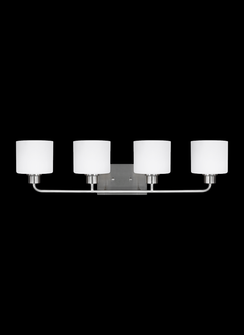 Canfield modern 4-light indoor dimmable bath vanity wall sconce in brushed nickel silver finish with (38|4428804-962)