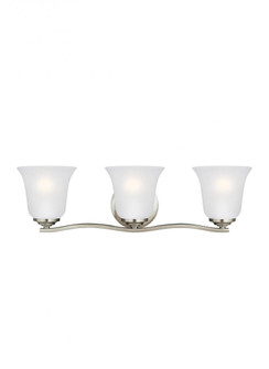 Emmons traditional 3-light LED indoor dimmable bath vanity wall sconce in brushed nickel silver fini (38|4439003EN3-962)