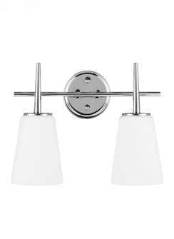 Driscoll contemporary 2-light LED indoor dimmable bath vanity wall sconce in chrome silver finish wi (38|4440402EN3-05)