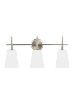 Driscoll contemporary 3-light LED indoor dimmable bath vanity wall sconce in brushed nickel silver f (38|4440403EN3-962)