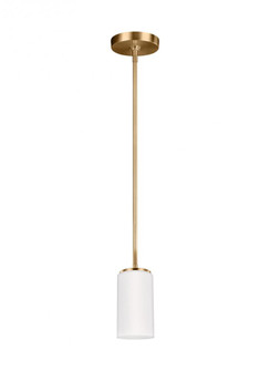 Alturas contemporary 1-light LED indoor dimmable ceiling hanging single pendant light in satin brass (38|6124601EN3-848)