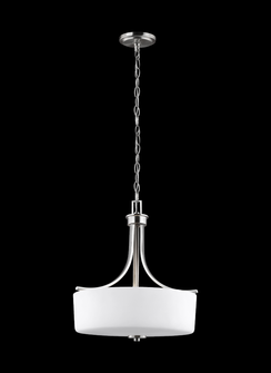 Canfield modern 3-light indoor dimmable ceiling pendant hanging chandelier pendant light in brushed (38|6528803-962)