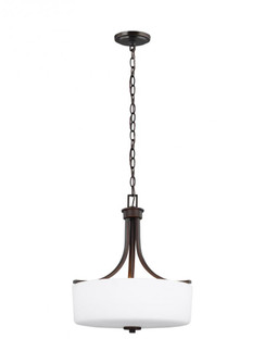 Canfield modern 3-light LED indoor dimmable ceiling pendant hanging chandelier pendant light in bron (38|6528803EN3-710)