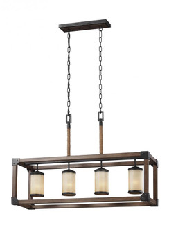 Dunning contemporary 4-light LED indoor dimmable linear ceiling chandelier pendant light in stardust (38|6613304EN3-846)