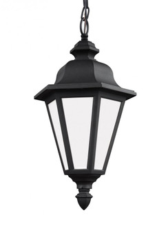 Brentwood traditional 1-light LED outdoor exterior ceiling hanging pendant in black finish with smoo (38|69025EN3-12)