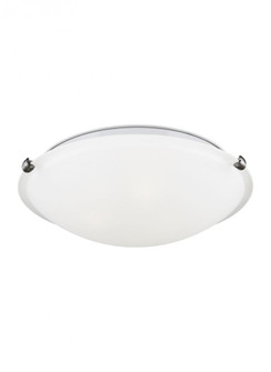 Clip Ceiling transitional 1-light indoor dimmable flush mount in brushed nickel silver finish with s (38|7443593S-962)