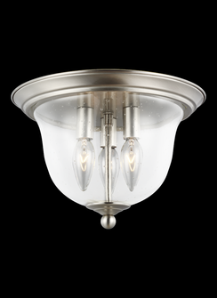 Belton transitional 3-light LED indoor dimmable ceiling flush mount in brushed nickel silver finish (38|7514503EN-962)