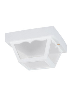 Outdoor Ceiling traditional 2-light LED outdoor exterior ceiling flush mount in white finish with cl (38|7569EN3-15)