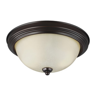 Geary transitional 2-light LED indoor dimmable ceiling flush mount fixture in bronze finish with amb (38|77064EN3-710)