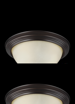 Geary transitional 2-light LED indoor dimmable ceiling flush mount fixture in bronze finish with amb (38|77064EN3-710)