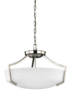 Hanford traditional 3-light LED indoor dimmable ceiling flush mount in brushed nickel silver finish (38|7724503EN3-962)