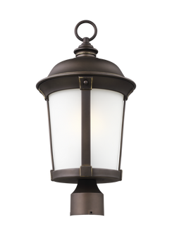 Calder traditional 1-light LED outdoor exterior post lantern in antique bronze finish with satin etc (38|8250701EN3-71)