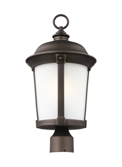 Calder traditional 1-light LED outdoor exterior post lantern in antique bronze finish with satin etc (38|8250701EN3-71)