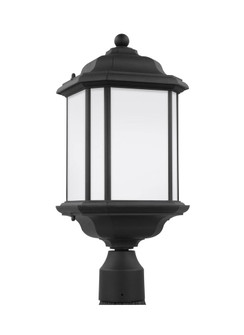 Kent traditional 1-light LED outdoor exterior post lantern in black finish with satin etched glass p (38|82529EN3-12)