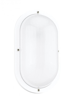 Bayside traditional 1-light LED outdoor exterior wall lantern sconce in white finish with frosted wh (38|8335EN3-15)