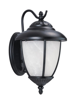 Yorktown transitional 1-light LED outdoor exterior medium wall lantern sconce in black finish with s (38|84049EN3-12)