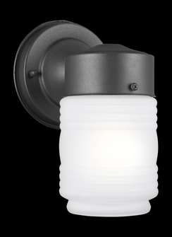 Outdoor Wall traditional 1-light outdoor exterior wall lantern sconce in black finish with satin etc (38|8550001-12)