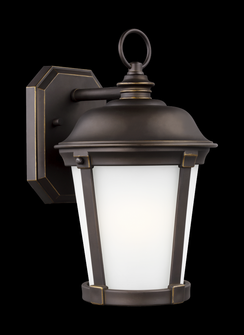 Calder traditional 1-light LED outdoor exterior medium wall lantern sconce in antique bronze finish (38|8650701EN3-71)