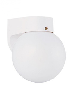 Outdoor Wall traditional 1-light LED outdoor exterior wall lantern sconce in white finish with smoot (38|8753EN3-15)