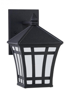 Herrington transitional 1-light LED outdoor exterior small wall lantern sconce in black finish with (38|89131EN3-12)