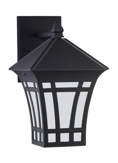 Herrington transitional 1-light LED outdoor exterior medium wall lantern sconce in black finish with (38|89132EN3-12)