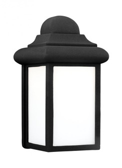 Mullberry Hill traditional 1-light LED outdoor exterior wall lantern sconce in black finish with smo (38|8988EN3-12)