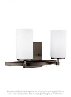 Alturas contemporary 2-light LED indoor dimmable bath vanity wall sconce in brushed oil rubbed bronz (38|4424602EN3-778)