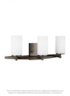 Alturas contemporary 3-light LED indoor dimmable bath vanity wall sconce in brushed oil rubbed bronz (38|4424603EN3-778)