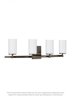 Alturas contemporary 4-light LED indoor dimmable bath vanity wall sconce in brushed oil rubbed bronz (38|4424604EN3-778)
